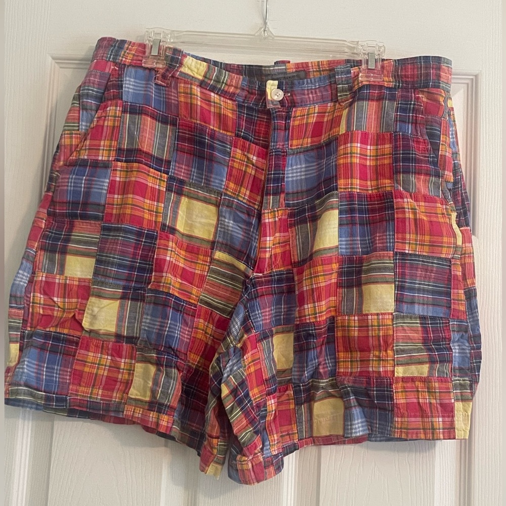 Johnston & Murphy Men’s Plaid Cotton Patchwork Shorts size 38